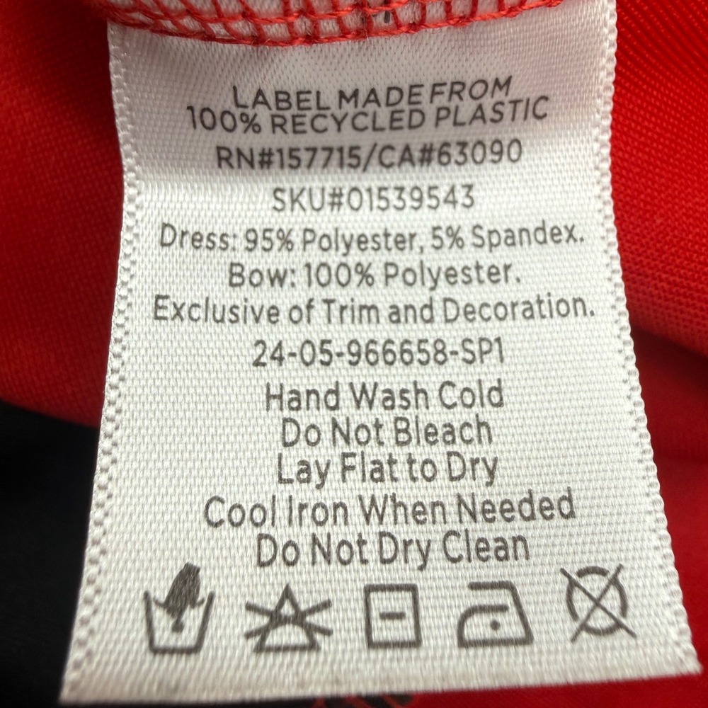 Spirit Halloween Cheerleader Costume Girls Medium 8-10 Red Black Dress Pom Poms - Picture 16 of 16